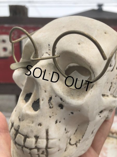画像5: Vintage Skull w/Glasses Ceramic Ashtray (B322) (5)