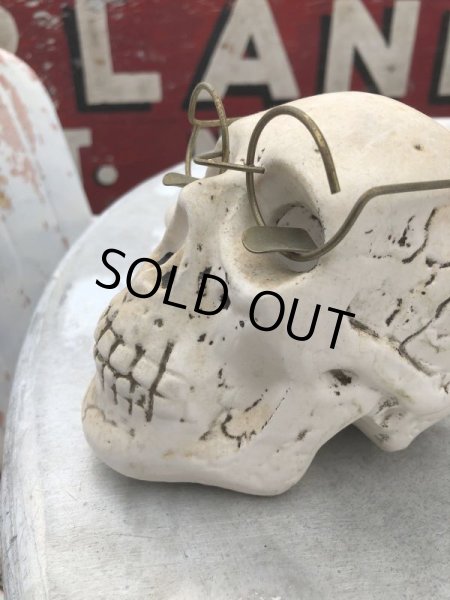 画像3: Vintage Skull w/Glasses Ceramic Ashtray (B322) (3)