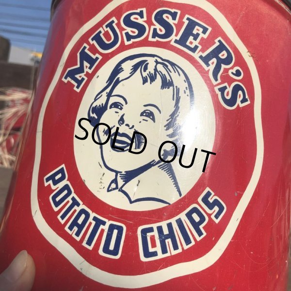 画像11: Vintage Musser's Potato Chips Tin Can (B385) (11)