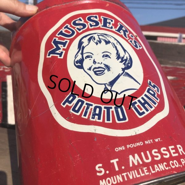 画像3: Vintage Musser's Potato Chips Tin Can (B385) (3)