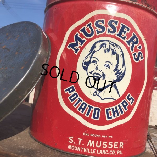 画像2: Vintage Musser's Potato Chips Tin Can (B385) (2)