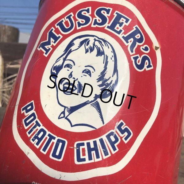 画像10: Vintage Musser's Potato Chips Tin Can (B385) (10)
