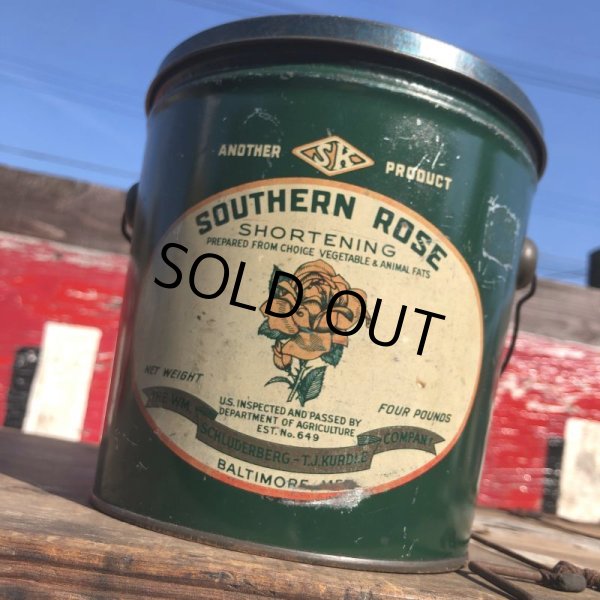 画像4: Vintage Southern Rose Shortening Tin Can (B384) (4)