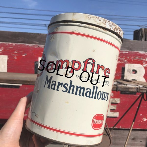 画像1: Vintage Borden Campfire Marshmallows Tin Can (B381) (1)