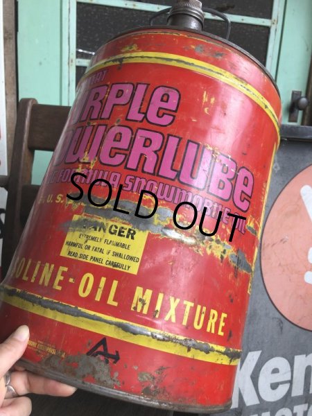 画像9: Vintage ARCTIC CAT Snowmobile Purple Powerlube Oil Can (B389)  (9)