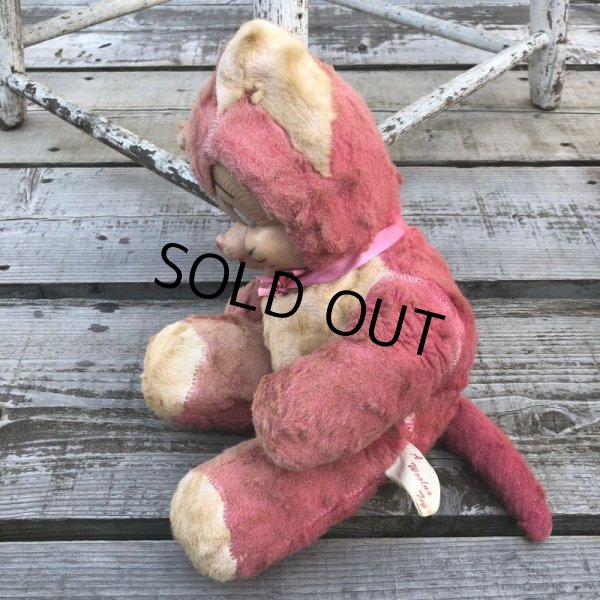 画像5: Vintage Rubber Face Doll Pink Kitty Cat (B393) (5)