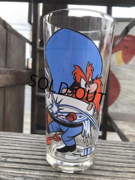 画像1: 70s Vintage Pepsi Glass  Yosemite Sam & Speedy Gonzales (B401) (1)