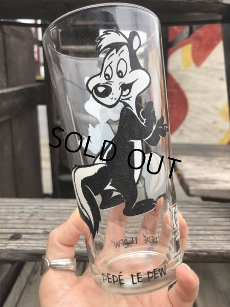 画像1: 70s Vintage Pepsi Glass Pepe Le Pew (B426) (1)