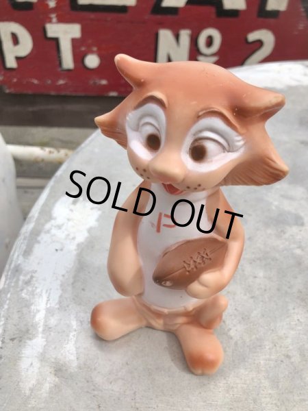 画像5: 50s Vinatge Tiger Cat Football Mascot Rubber Doll (B427) (5)