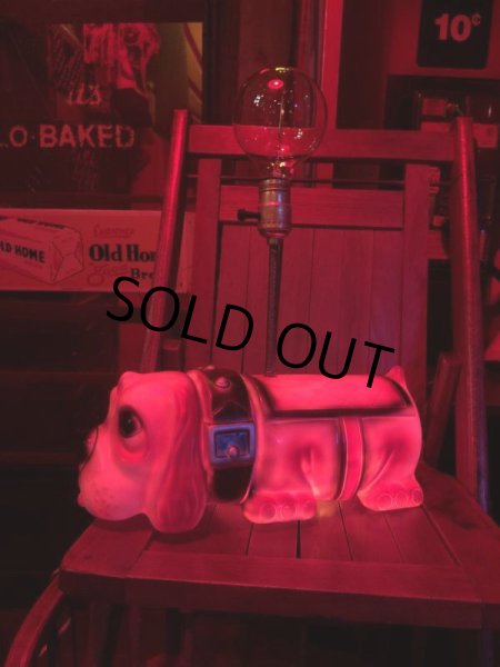 画像16: 70s Carnival Prize Vintage Hound Dog Plastic Lamp (B431) (16)