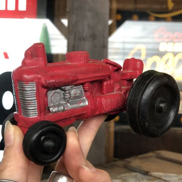 画像1: 50s Vintage Rubber Tractor toy (B455) (1)