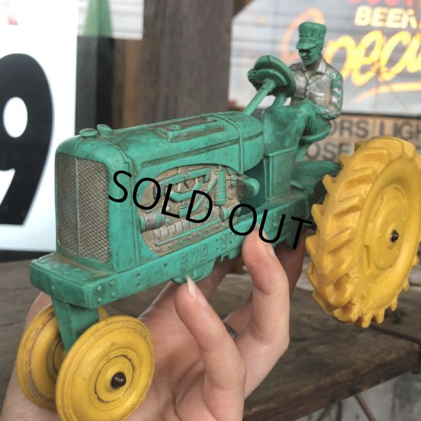 画像1: 50s Vintage Auburn Rubber Tractor toy (B452) (1)