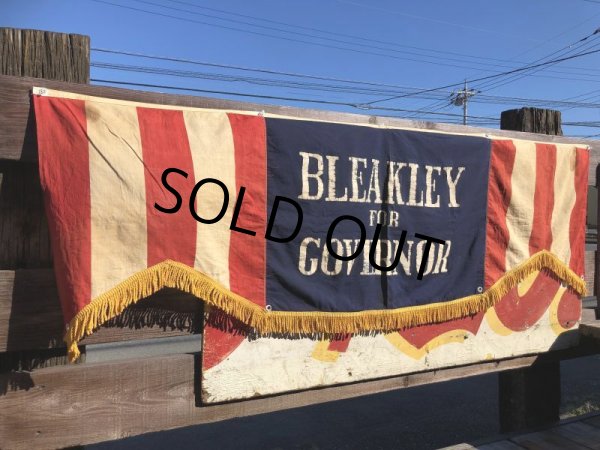 画像4: 1930s BLEAKLEY FOR GOVERNOR Campaign Political Banner Flag Sign (B458) (4)