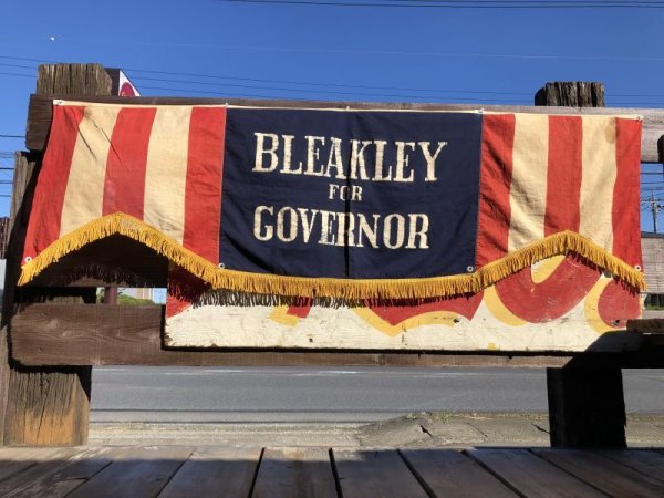 画像1: 1930s BLEAKLEY FOR GOVERNOR Campaign Political Banner Flag Sign (B458) (1)