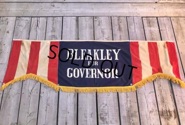 画像14: 1930s BLEAKLEY FOR GOVERNOR Campaign Political Banner Flag Sign (B458) (14)