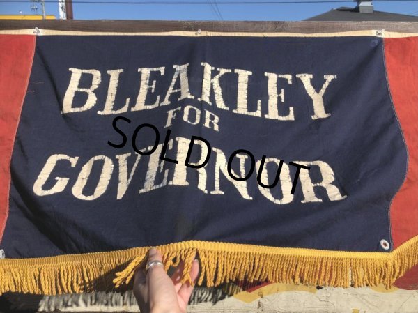 画像6: 1930s BLEAKLEY FOR GOVERNOR Campaign Political Banner Flag Sign (B458) (6)