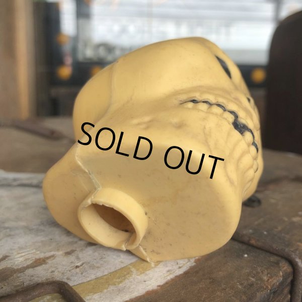 画像2: Vintage Halloween Decoration Skull Blow Mold Plastic Lamp Head (B459) (2)