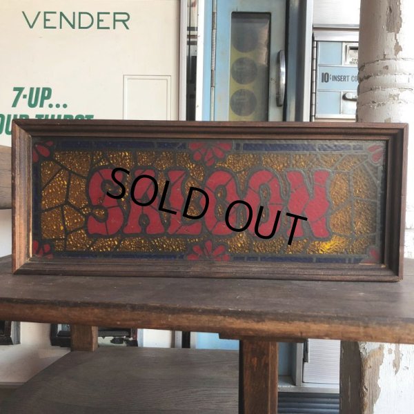 画像3: 70s Vintage Light Up SALOON Stain Glass style Sing (B478) (3)