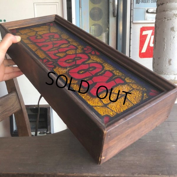 画像5: 70s Vintage Light Up SALOON Stain Glass style Sing (B478) (5)