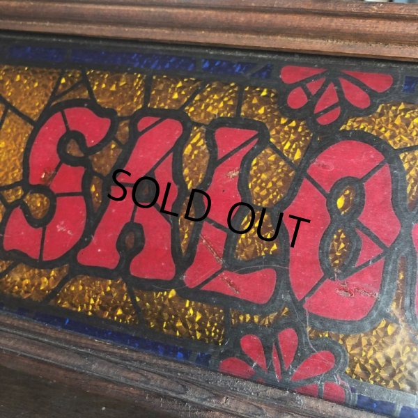 画像7: 70s Vintage Light Up SALOON Stain Glass style Sing (B478) (7)