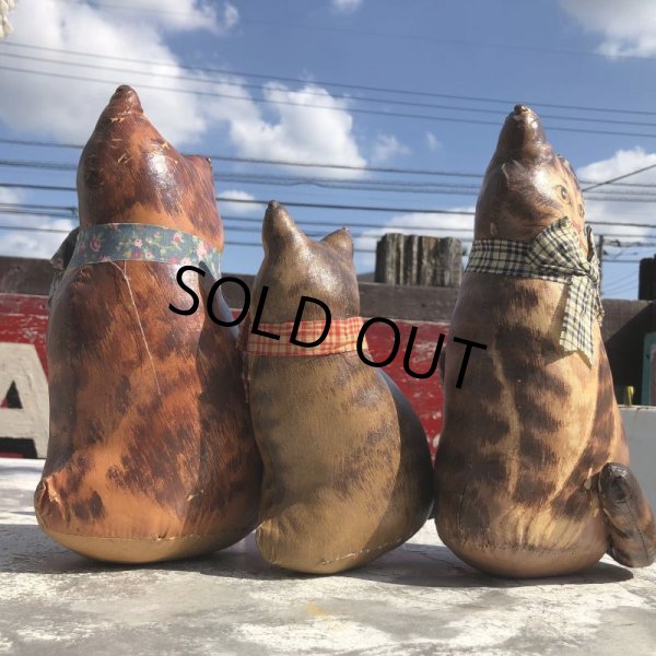 画像2: 1930s〜 Antique Cats Kitten Lithographed Oil Cloth Dolls (B488) (2)