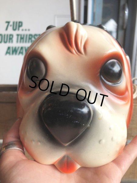 画像2: 70s Carnival Prize Vintage Hound Dog Plastic Lamp (B498) (2)