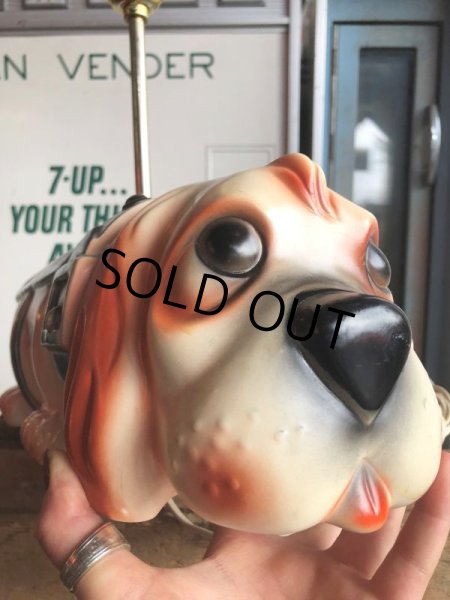 画像3: 70s Carnival Prize Vintage Hound Dog Plastic Lamp (B498) (3)