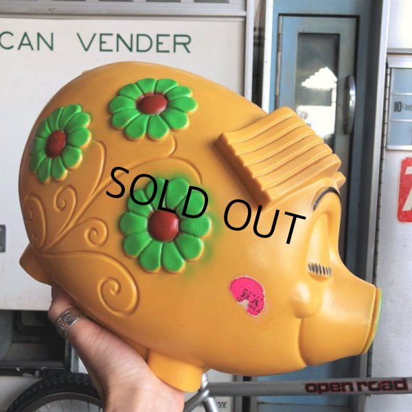 画像2: 70s Vintage Psychedelic Hippie Pig Piggy Bank BIG SIZE (B506) (2)