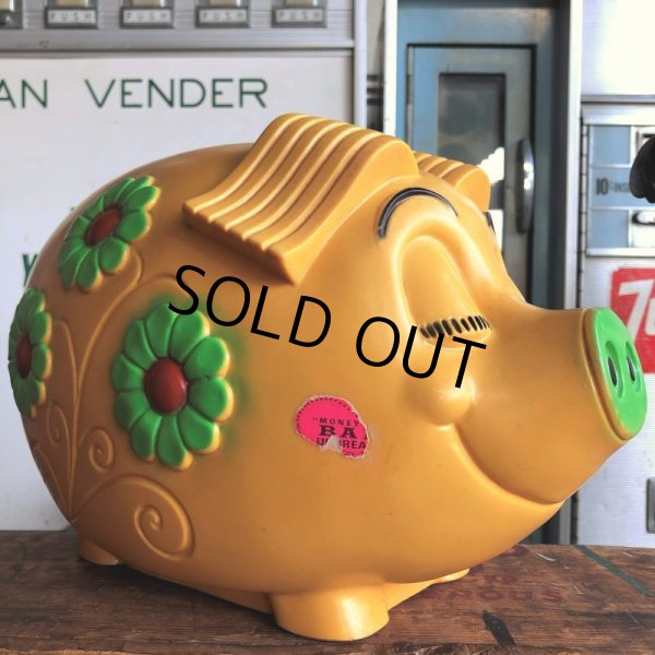 画像3: 70s Vintage Psychedelic Hippie Pig Piggy Bank BIG SIZE (B506) (3)