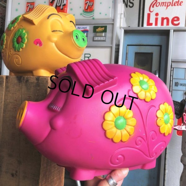 画像12: 70s Vintage Psychedelic Hippie Pig Piggy Bank BIG SIZE (B506) (12)