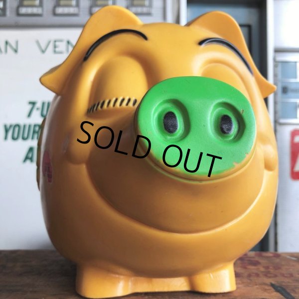 画像8: 70s Vintage Psychedelic Hippie Pig Piggy Bank BIG SIZE (B506) (8)