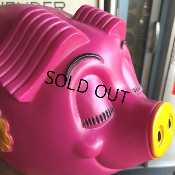 画像11: 70s Vintage Psychedelic Hippie Pig Piggy Bank BIG SIZE (B507) (11)