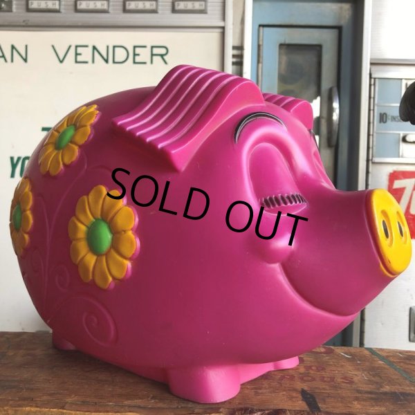 画像4: 70s Vintage Psychedelic Hippie Pig Piggy Bank BIG SIZE (B507) (4)