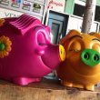 画像2: 70s Vintage Psychedelic Hippie Pig Piggy Bank BIG SIZE (B507) (2)