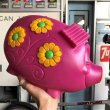 画像12: 70s Vintage Psychedelic Hippie Pig Piggy Bank BIG SIZE (B507) (12)