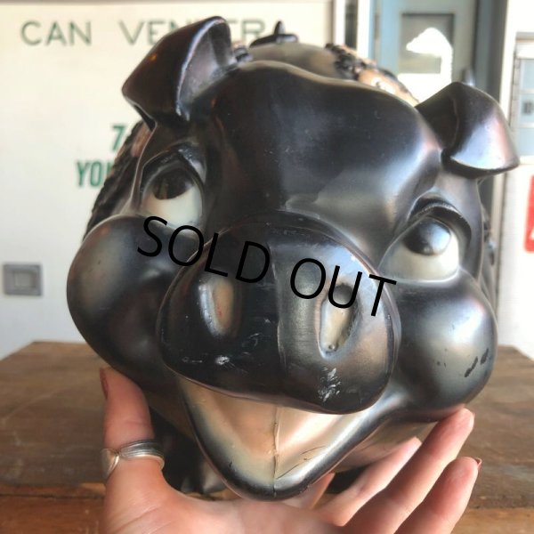 画像2: 70s Vintage Piggy Flowers Coin Bank SUPER BIG SIZE (B515) (2)