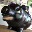 画像9: 70s Vintage Piggy Flowers Coin Bank SUPER BIG SIZE (B515) (9)