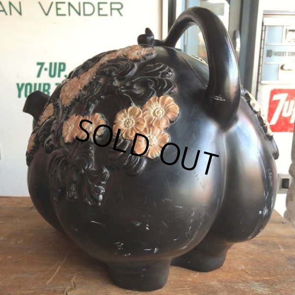 画像12: 70s Vintage Piggy Flowers Coin Bank SUPER BIG SIZE (B515) (12)