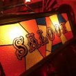 画像2: 70s Vintage Light Up SALOON Stain Glass style Sing (B546) (2)