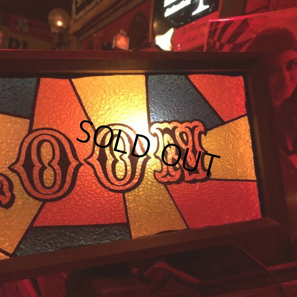 画像4: 70s Vintage Light Up SALOON Stain Glass style Sing (B546) (4)