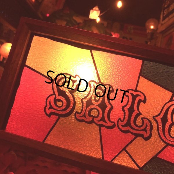 画像3: 70s Vintage Light Up SALOON Stain Glass style Sing (B546) (3)