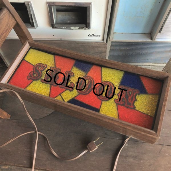 画像9: 70s Vintage Light Up SALOON Stain Glass style Sing (B546) (9)