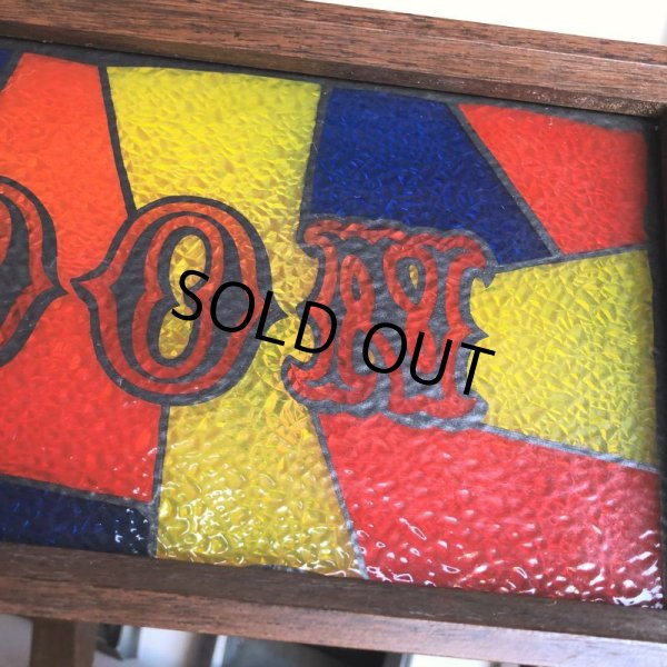 画像8: 70s Vintage Light Up SALOON Stain Glass style Sing (B546) (8)