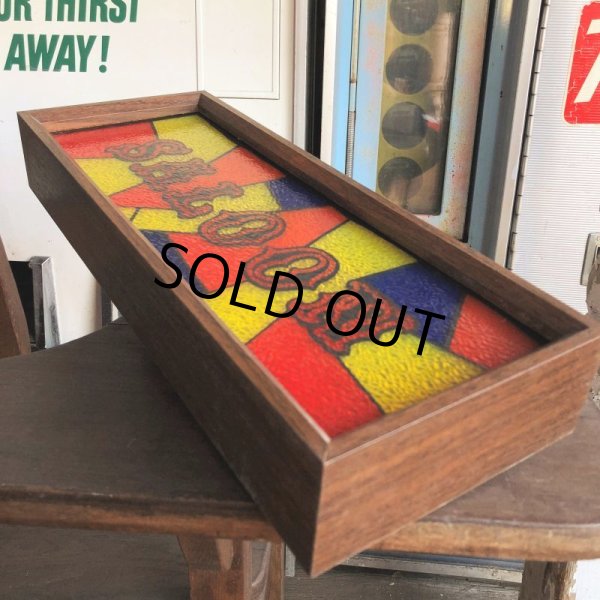 画像7: 70s Vintage Light Up SALOON Stain Glass style Sing (B546) (7)