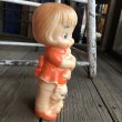 画像4: 60s Vintage Rubber Doll Cute Girl w/cat (B549) (4)