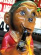 画像12: Vintage Carnival Chalkware Smoking Monkey Holding Bank (B566) (12)