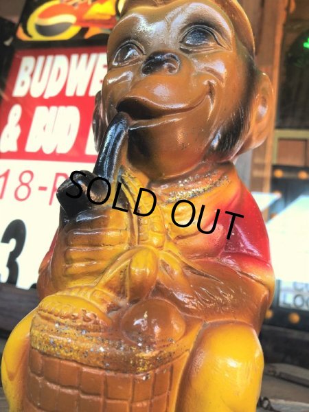 画像9: Vintage Carnival Chalkware Smoking Monkey Holding Bank (B566) (9)