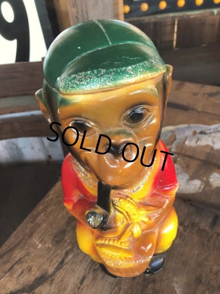 画像7: Vintage Carnival Chalkware Smoking Monkey Holding Bank (B566) (7)