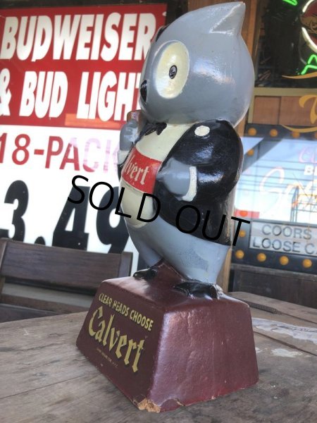 画像3: 40s Vintage Lord Calvert Whiskey Anthropomorphic Owl Statue  (B578) (3)