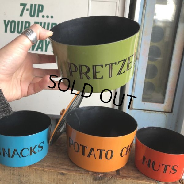 画像5: 60s Nesting Snack Bowls Potato Chips Pretzels Nuts Snacks (B579) (5)